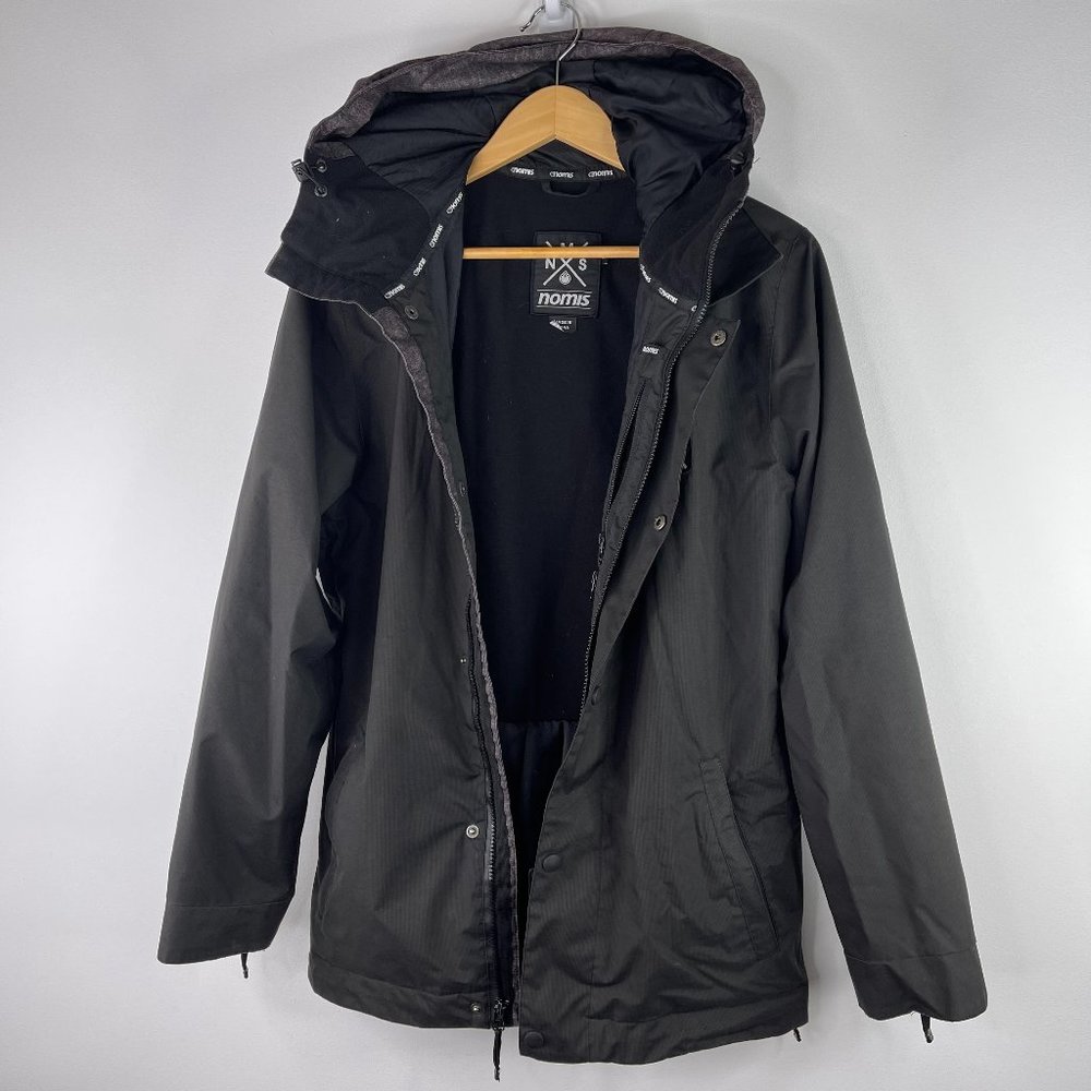 NOMIS Men Black Snowboard Hood Zip Up Outdoors Winter Ski Jacket Size S